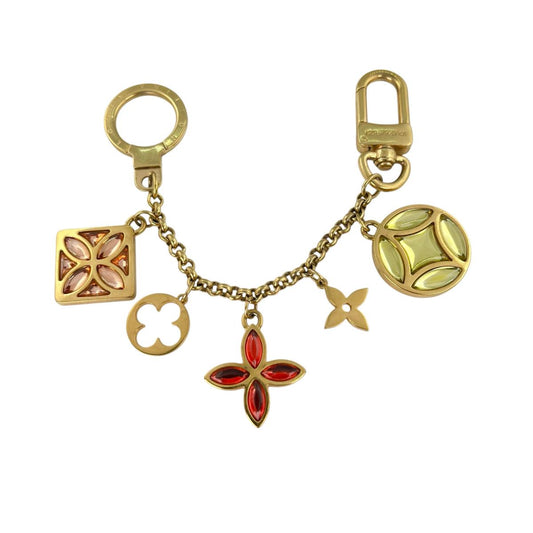 ルイヴィトン LOUIS VUITTON キーホルダー
 キーホルダー アイスフラワー ポルト クレ シェンヌ GP M66783 ゴールド LV
 【SS】
 【中古】