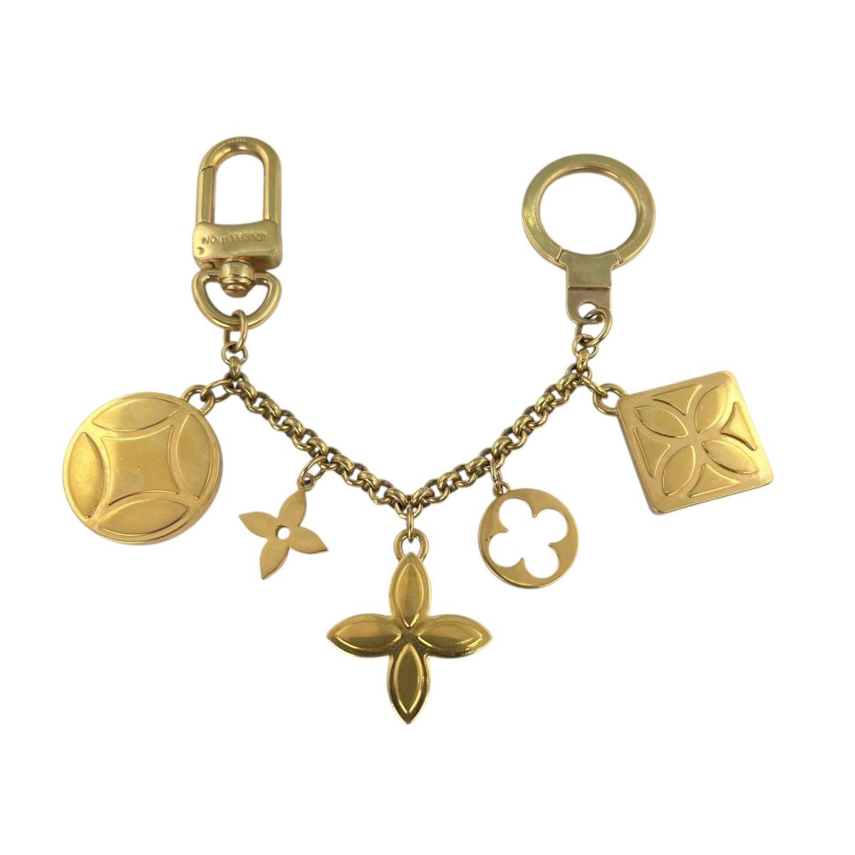 ルイヴィトン LOUIS VUITTON キーホルダー
 キーホルダー アイスフラワー ポルト クレ シェンヌ GP M66783 ゴールド LV
 【SS】
 【中古】