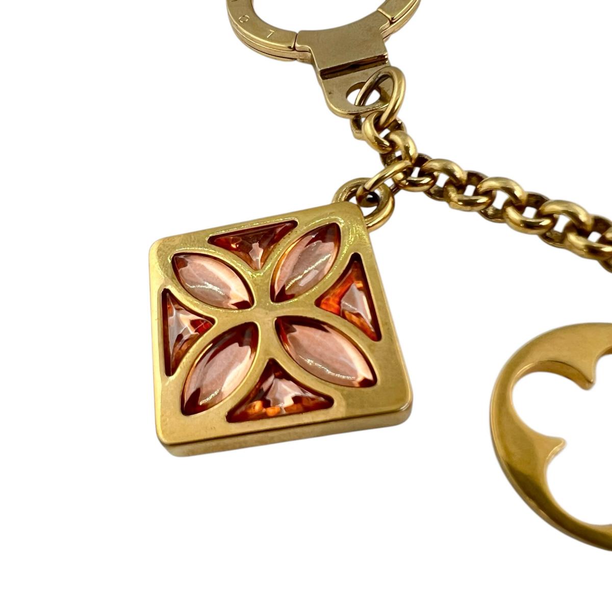 ルイヴィトン LOUIS VUITTON キーホルダー
 キーホルダー アイスフラワー ポルト クレ シェンヌ GP M66783 ゴールド LV
 【SS】
 【中古】