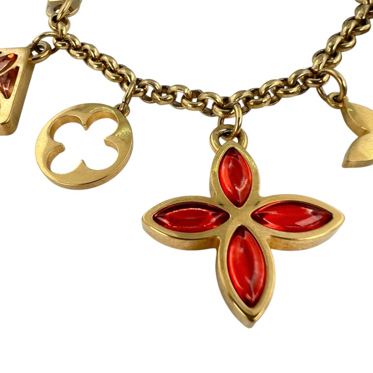 ルイヴィトン LOUIS VUITTON キーホルダー
 キーホルダー アイスフラワー ポルト クレ シェンヌ GP M66783 ゴールド LV
 【SS】
 【中古】