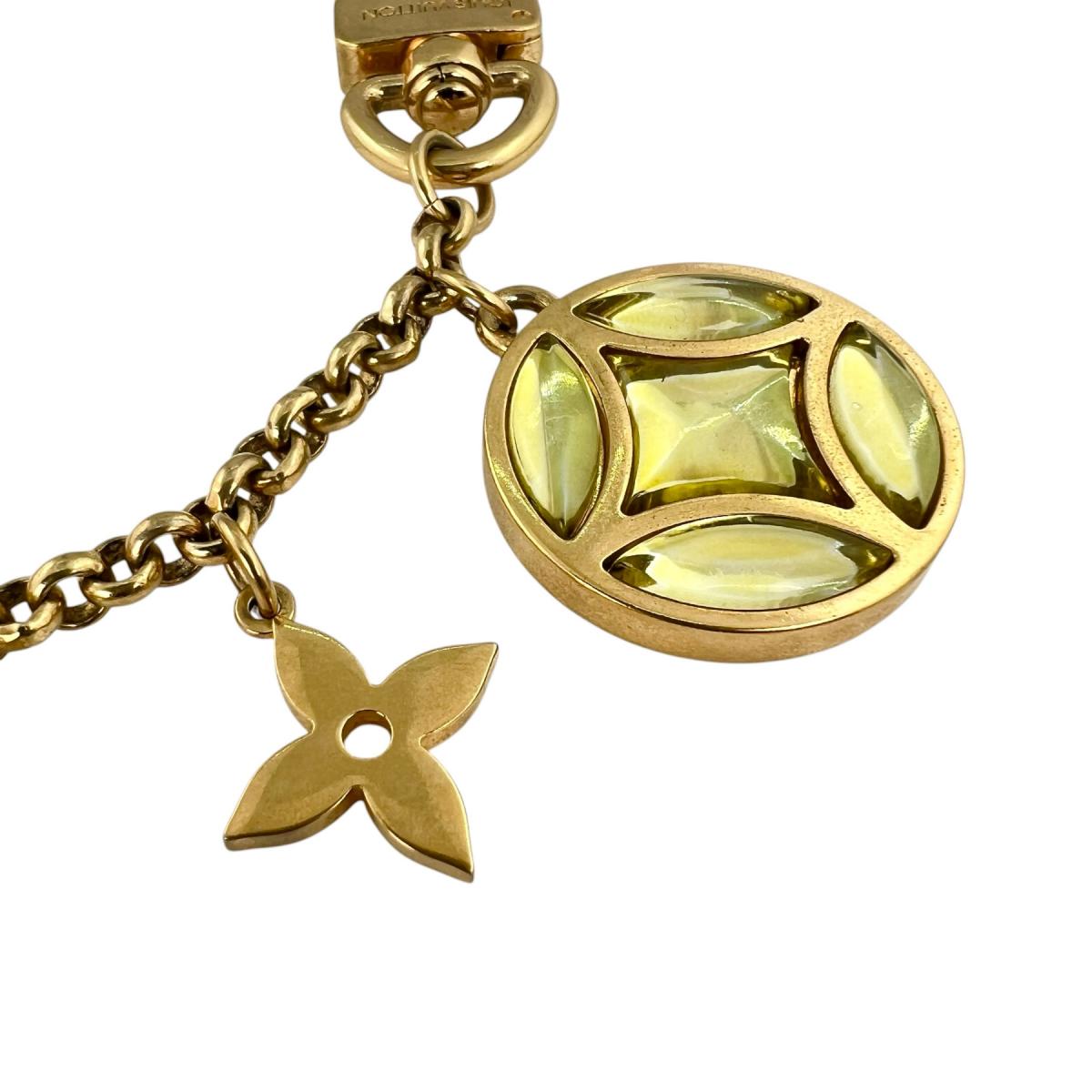 ルイヴィトン LOUIS VUITTON キーホルダー
 キーホルダー アイスフラワー ポルト クレ シェンヌ GP M66783 ゴールド LV
 【SS】
 【中古】