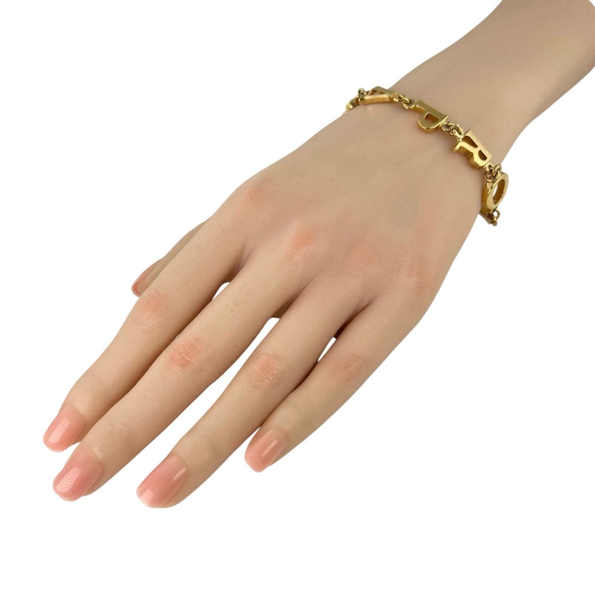 ディオール Dior ブレスレット
 ブランドロゴ チェーンブレス ディオールパリス GP ゴールド 【SS】
 【中古】