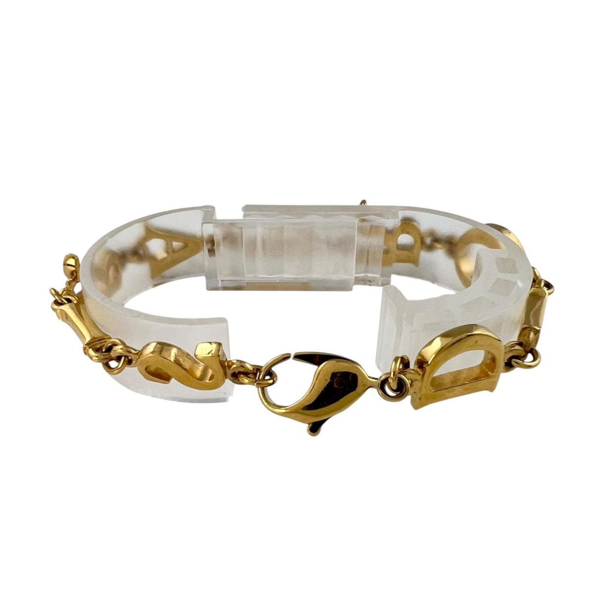 ディオール Dior ブレスレット
 ブランドロゴ チェーンブレス ディオールパリス GP ゴールド 【SS】
 【中古】
