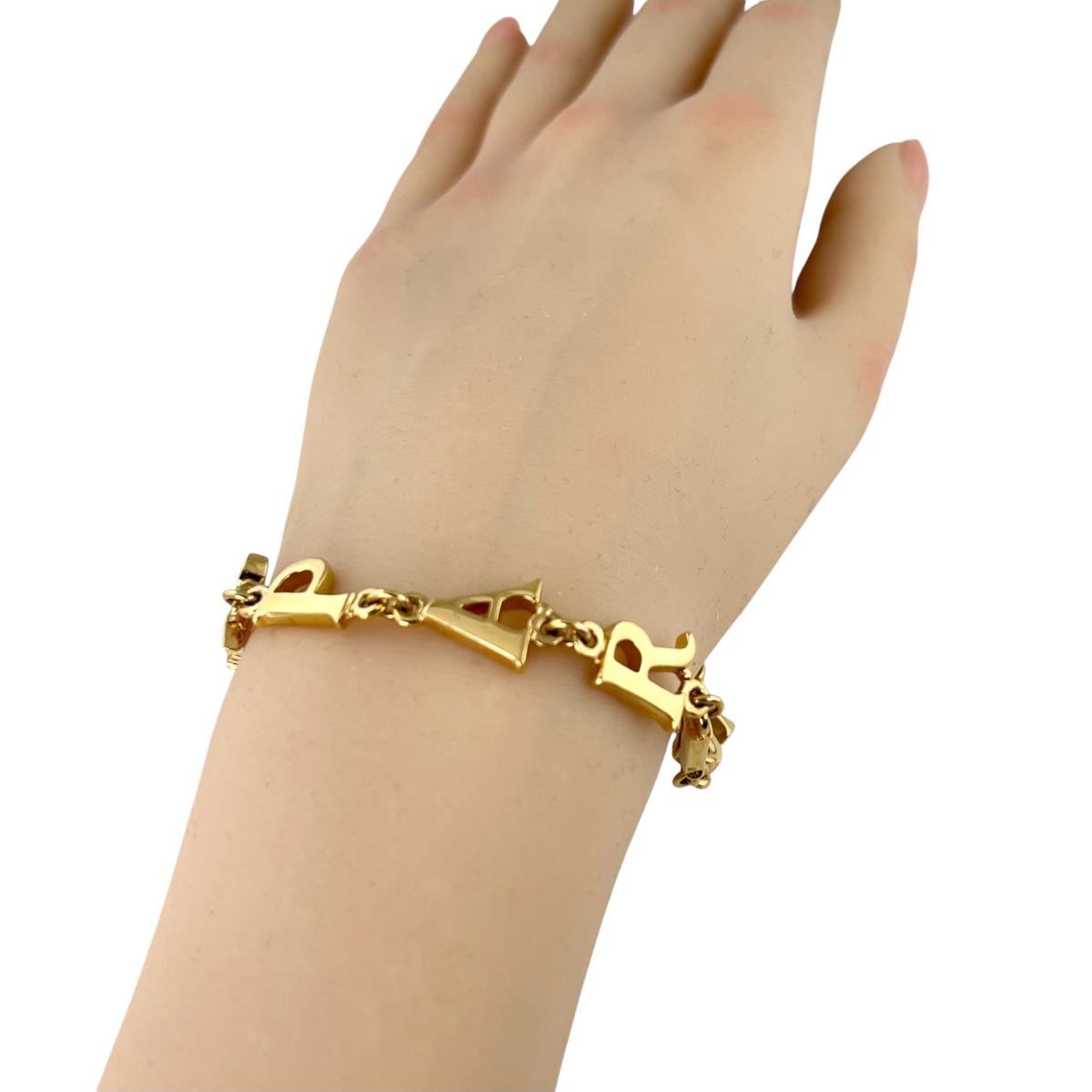 ディオール Dior ブレスレット
 ブランドロゴ チェーンブレス ディオールパリス GP ゴールド 【SS】
 【中古】