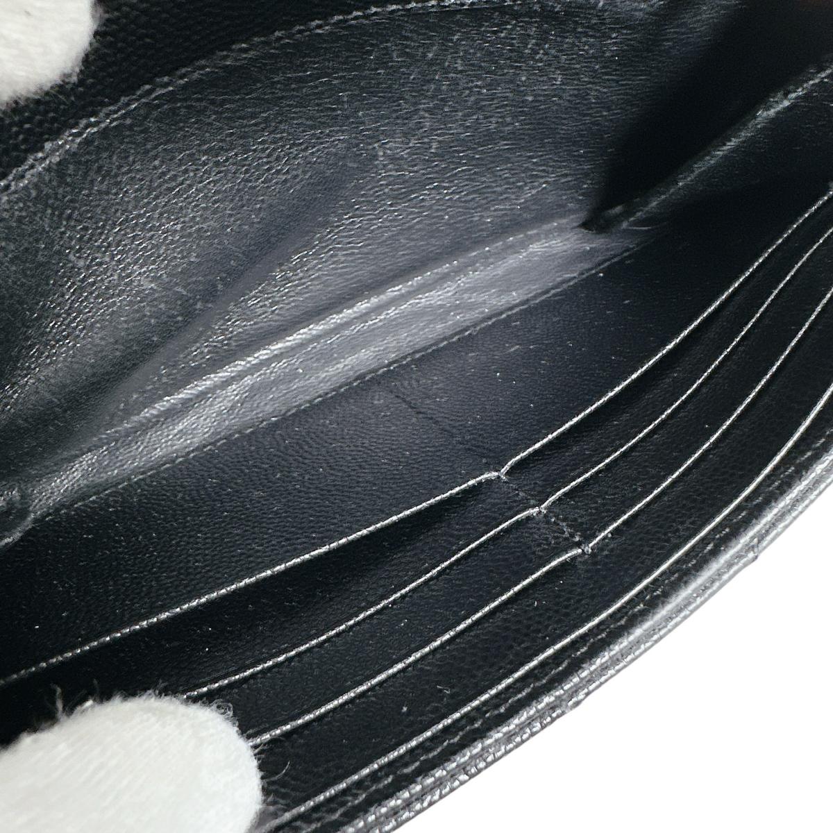 サンローラン SAINT LAURENT 長財布
 長財布 カサンドラ ボタン式 レザー ブラック 【SS】
 【中古】