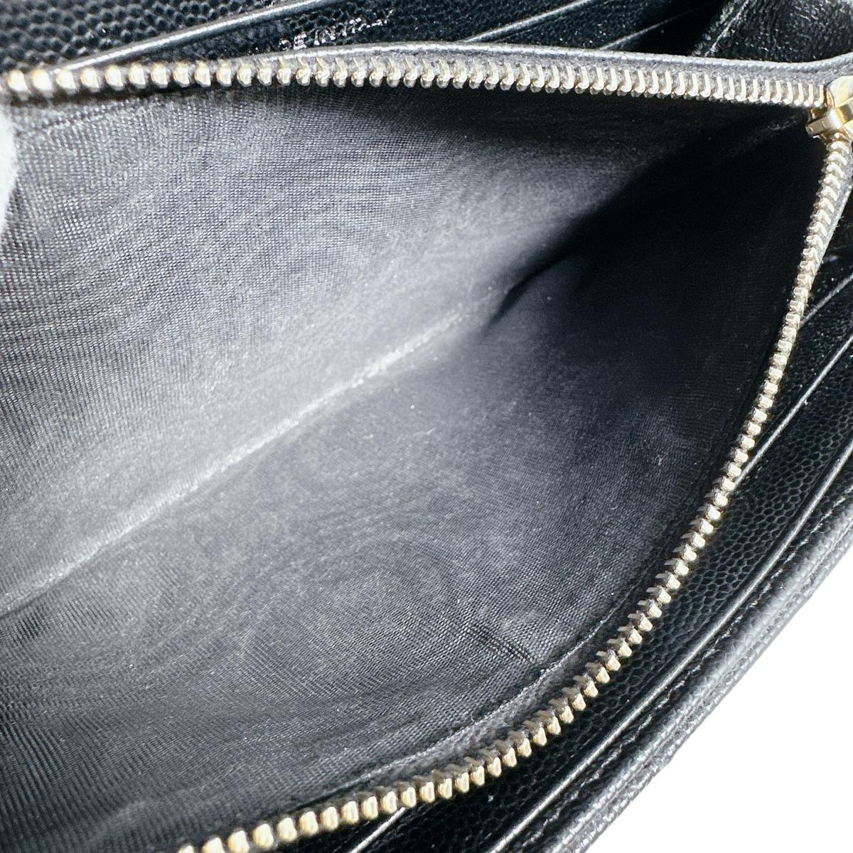 サンローラン SAINT LAURENT 長財布
 長財布 カサンドラ ボタン式 レザー ブラック 【SS】
 【中古】