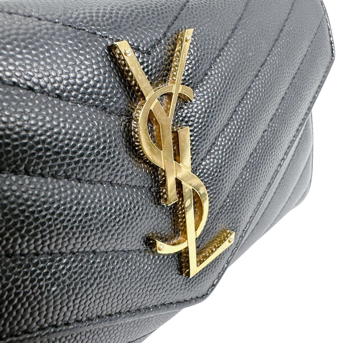 サンローラン SAINT LAURENT 長財布
 長財布 カサンドラ ボタン式 レザー ブラック 【SS】
 【中古】