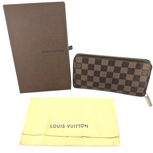 ルイヴィトン LOUIS VUITTON 長財布
 ラウンドファスナー ダミエ  ジッピーウォレット ダミエキャンバス N60015 エベヌ LV
 【SS】
 【中古】