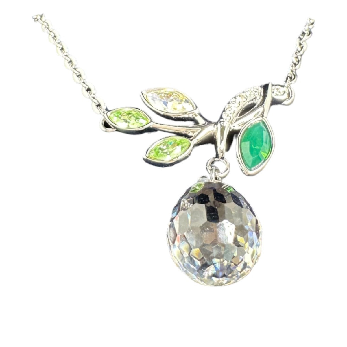 Swarovski Necklace
 Necklace Leaf Motif Rhinestone Silver [SS]
 【second hand】 