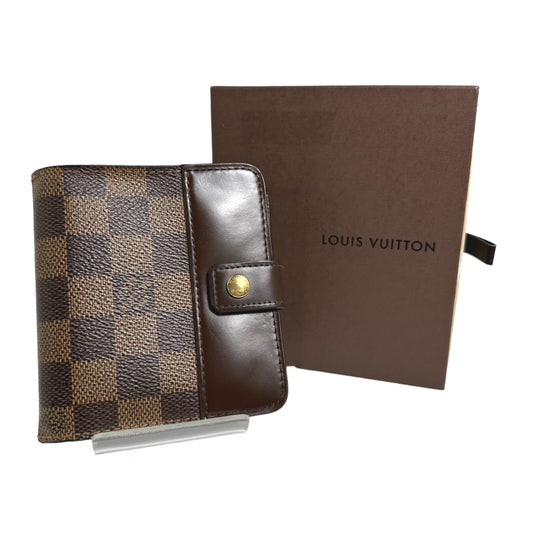 LOUIS VUITTON Bi-fold wallet
 Damier Compact Zip Wallet with Card Pockets and Zipper in Damier Canvas N61668 Brown LV
 [SS]
 【second hand】 