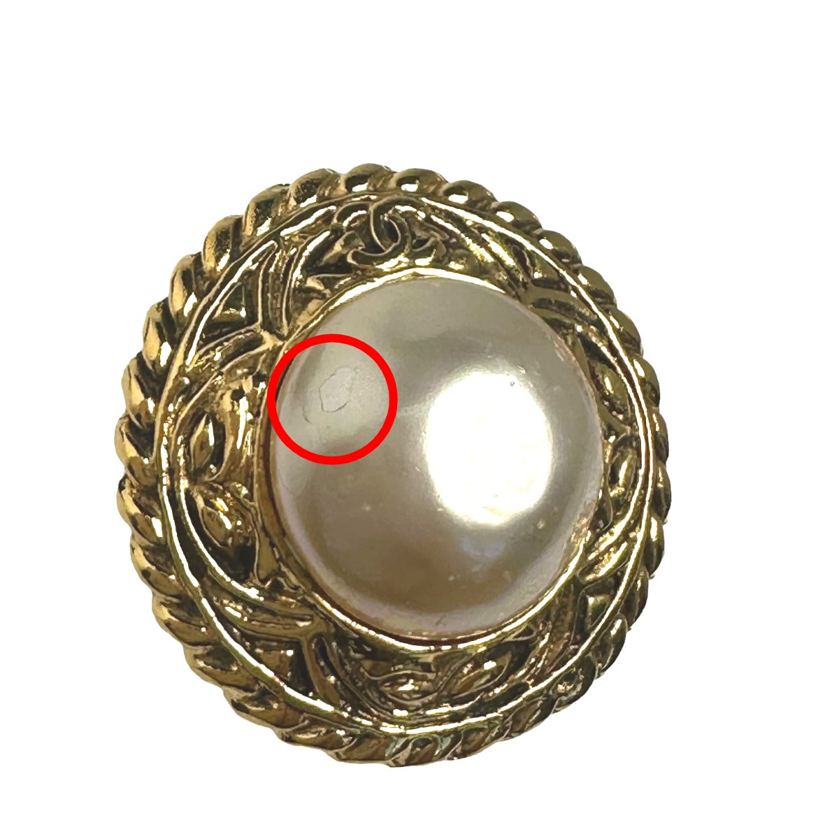 CHANEL Earrings
 Fake pearl engraved GP gold [SS]
 【second hand】 