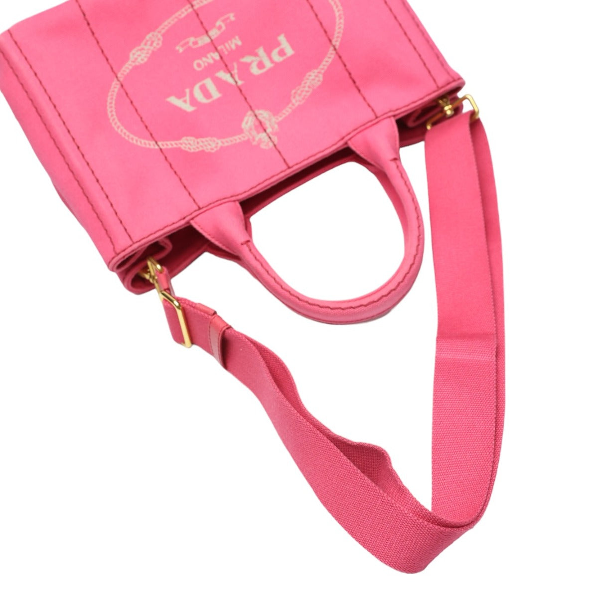 プラダ PRADA トートバッグ
 2wayバッグ カナパトート デニム 1BG439 フューシャピンク 【SS】
 【中古】