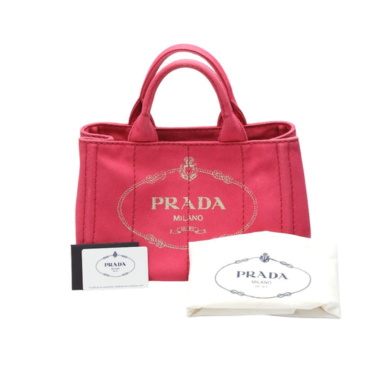 プラダ PRADA トートバッグ
 トートバッグ キャンバス カナパトート コットンデニム B2439G ピンク 【SS】
 【中古】