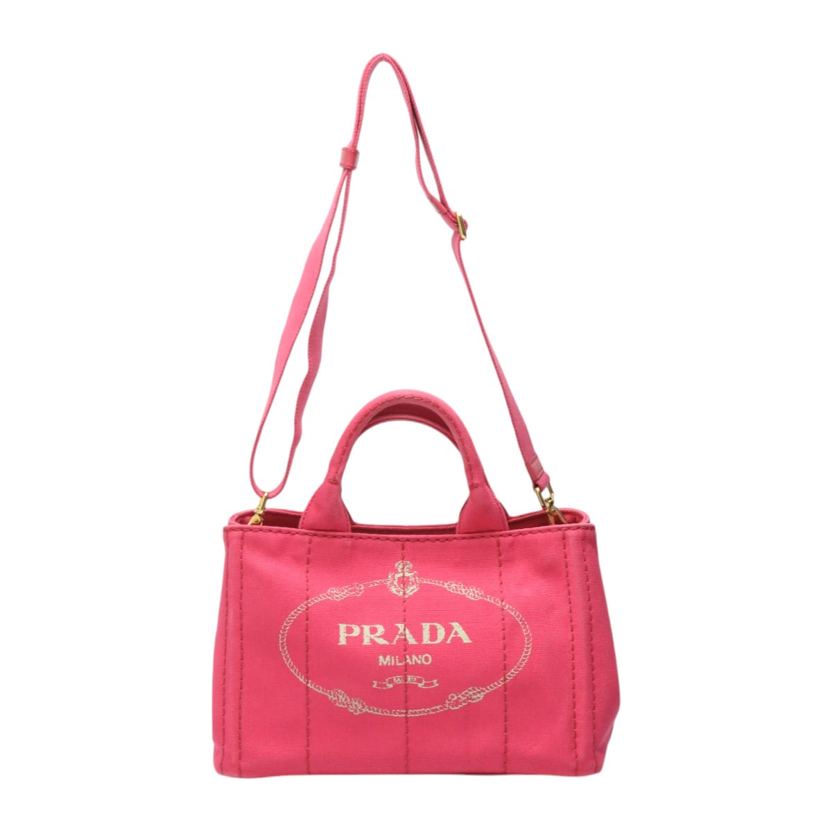 PRADA Tote Bag
 
Tote Bag Canvas Canapa Tote Cotton Denim B2439G Pink [SS]
 【second hand】 