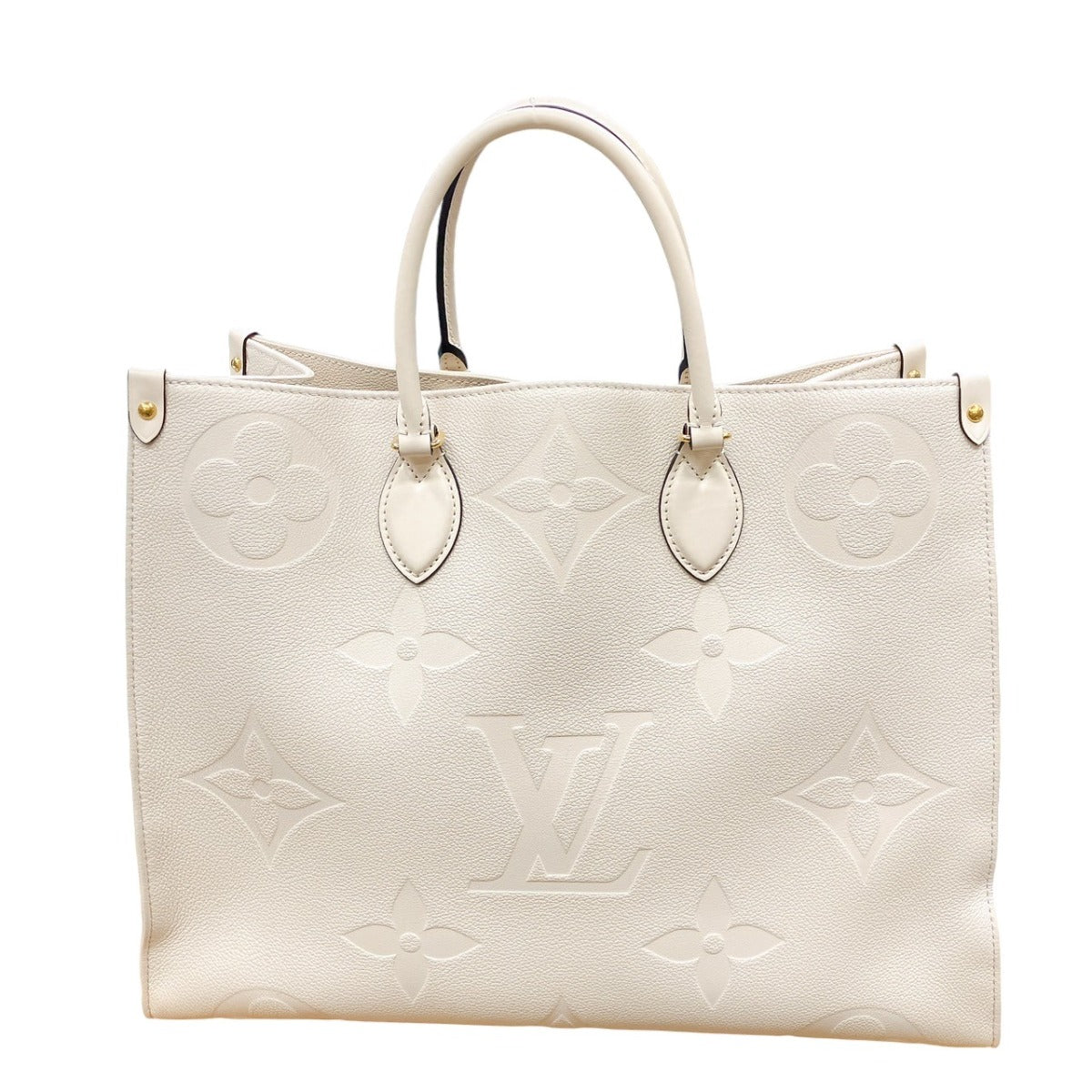 ルイヴィトン LOUIS VUITTON トートバッグ
 オンザゴーGM モノグラム ショルダーバック モノグラムアンプラント M45081 ベージュ LV
 【SS】
 【中古】