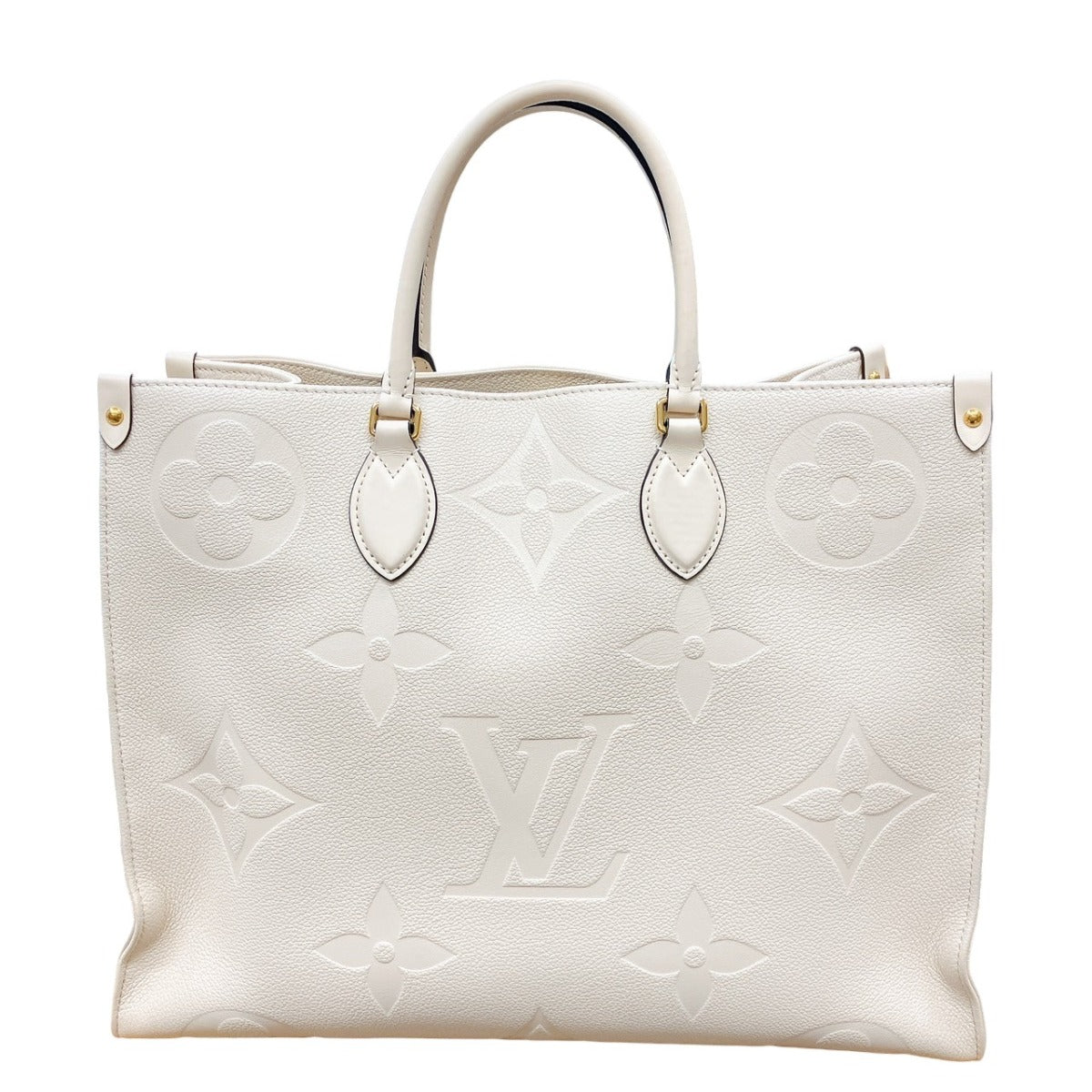 ルイヴィトン LOUIS VUITTON トートバッグ
 オンザゴーGM モノグラム ショルダーバック モノグラムアンプラント M45081 ベージュ LV
 【SS】
 【中古】