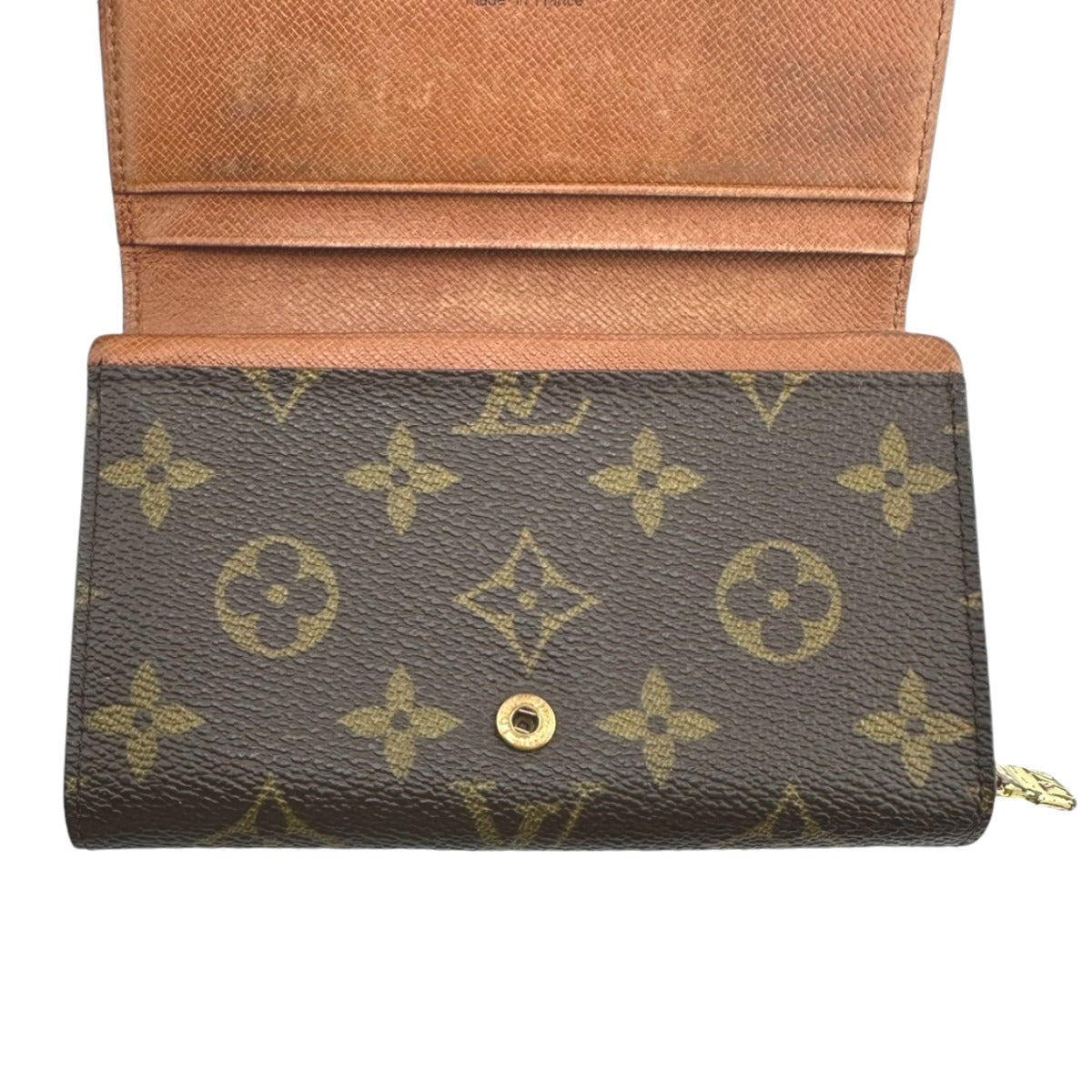 ルイヴィトン LOUIS VUITTON 二つ折り財布
 L字ファスナー モノグラム ポルトモネビエ・トレゾール モノグラムキャンバス M61730 ブラウン LV
 【SS】
 【中古】