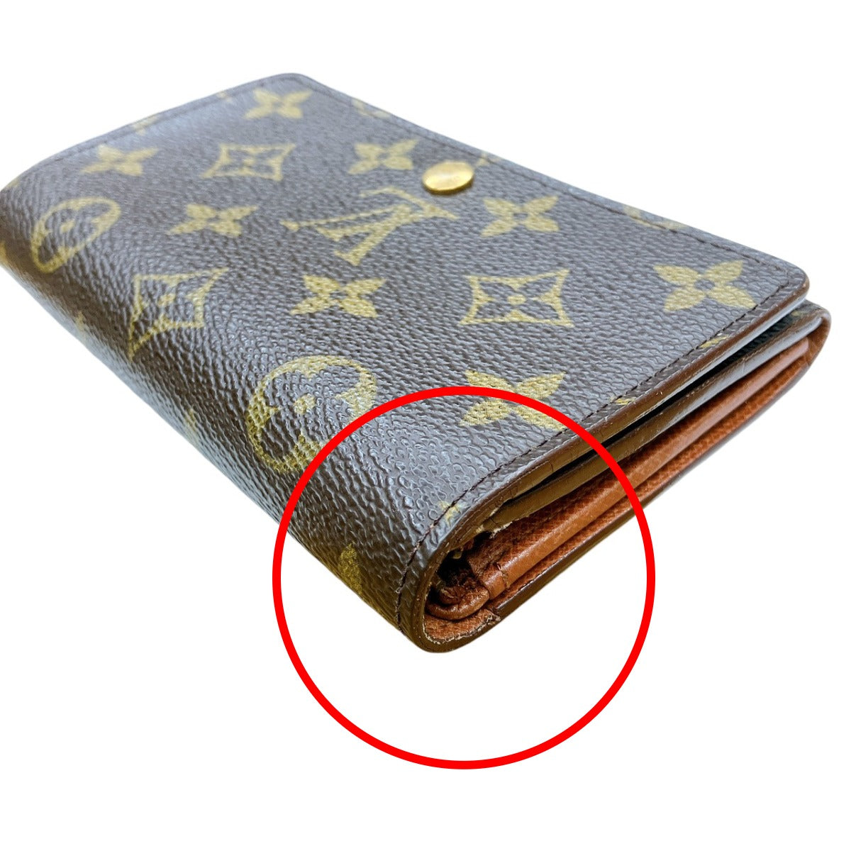 ルイヴィトン LOUIS VUITTON 二つ折り財布
 L字ファスナー モノグラム ポルトモネビエ・トレゾール モノグラムキャンバス M61730 ブラウン LV
 【SS】
 【中古】