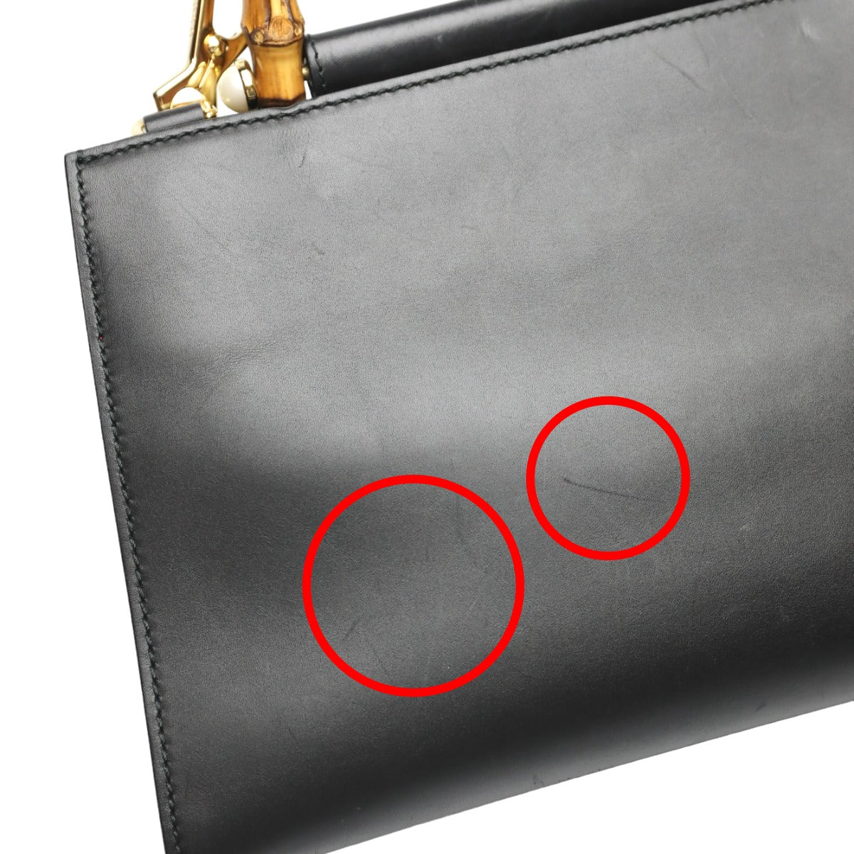 グッチ GUCCI ハンドバッグ
 バンブー レザー 2wayバッグ レザー 459076 ブラック 【SS】
 【中古】