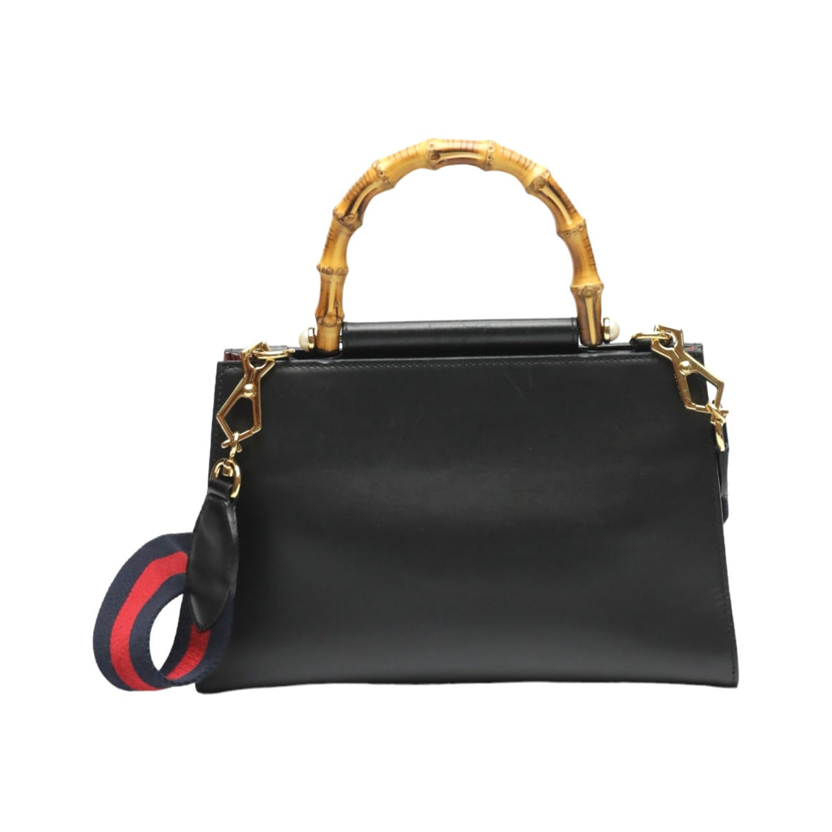 グッチ GUCCI ハンドバッグ
 バンブー レザー 2wayバッグ レザー 459076 ブラック 【SS】
 【中古】