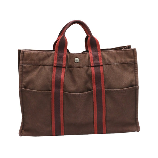 Hermes HERMES Tote Bag
 Handbag Canvas Fool Toe MM Canvas Brown [SS]
 【second hand】 