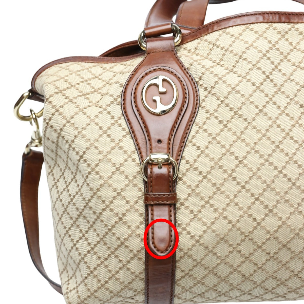 GUCCI Tote Bag
 2WAY Shoulder Bag Diamante Canvas 282346 Antique Brown [SS]
 【second hand】 