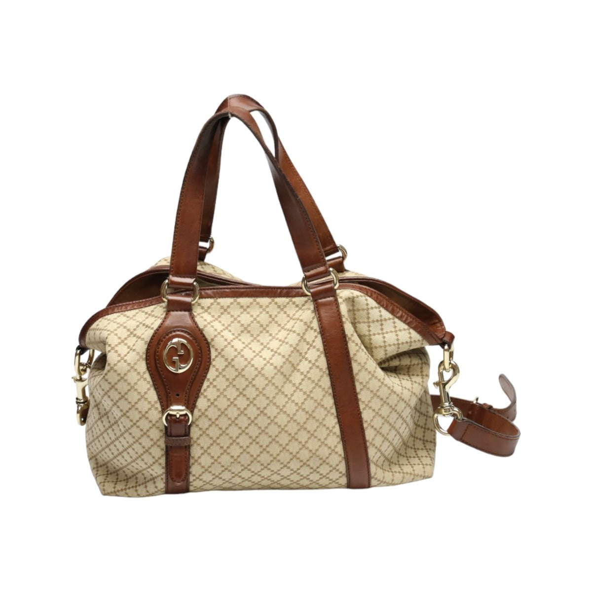 GUCCI Tote Bag
 2WAY Shoulder Bag Diamante Canvas 282346 Antique Brown [SS]
 【second hand】 