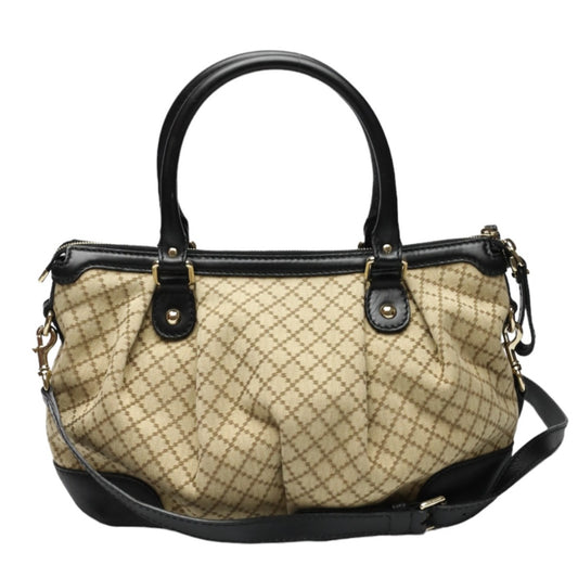 グッチ GUCCI ショルダーバッグ
 2WAYショルダーバッグ ディアマンテ キャンバス 247902 ブラック×ベージュ 【SS】
 【中古】