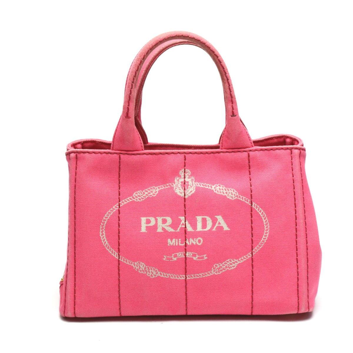 プラダ PRADA トートバッグ
 ハンドバック カナパ カナパミニトート キャンバス 1BG439 ピンク 【SS】
 【中古】