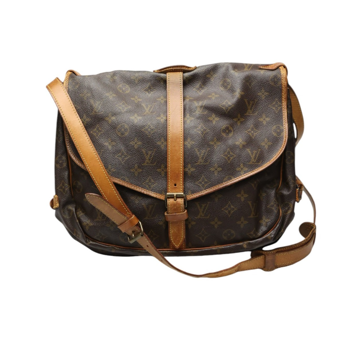 ルイヴィトン LOUIS VUITTON ショルダーバッグ
 ソミュール35 モノグラム 斜めがけ M42254 ブラウン LV
 【SS】
 【中古】