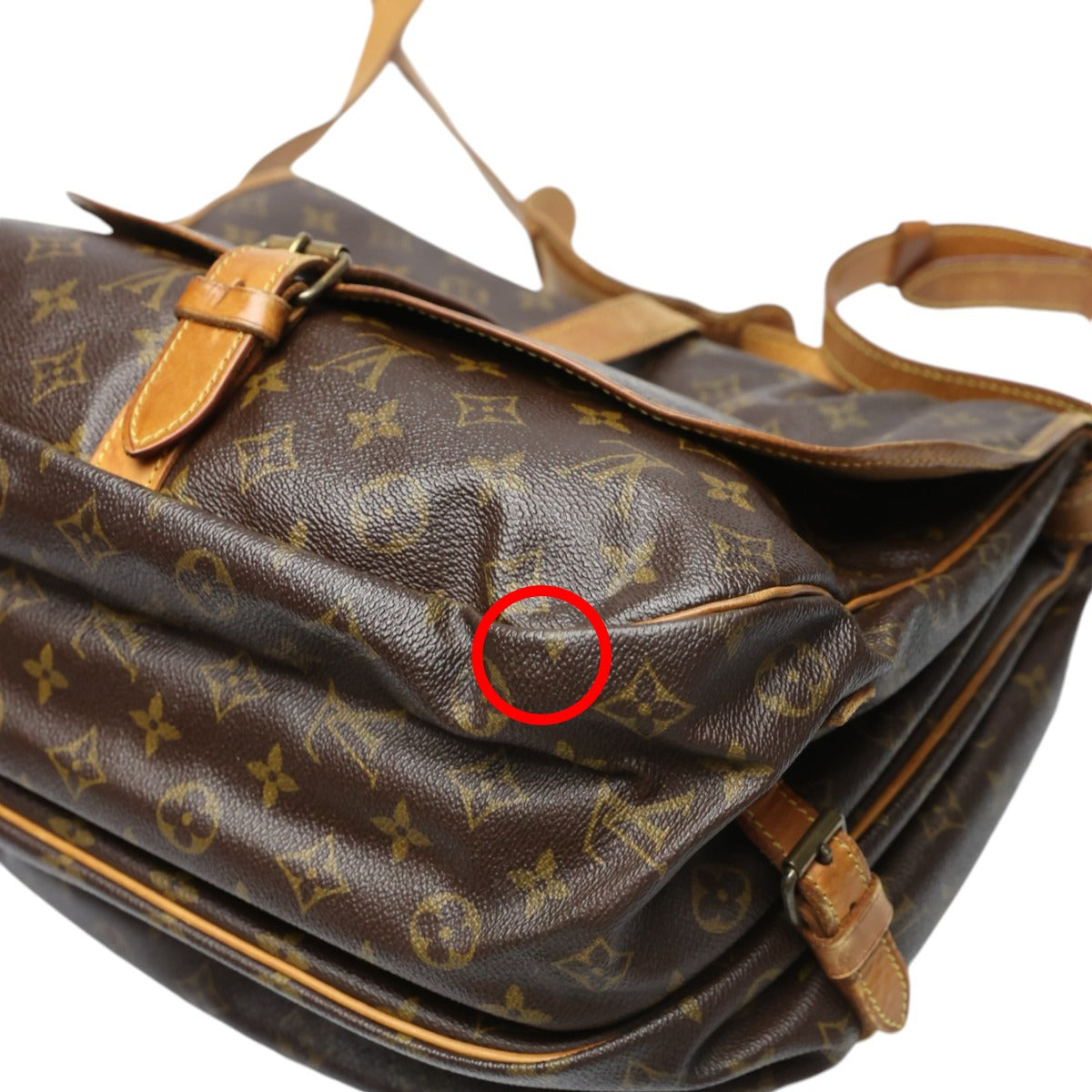 ルイヴィトン LOUIS VUITTON ショルダーバッグ
 ソミュール35 モノグラム 斜めがけ M42254 ブラウン LV
 【SS】
 【中古】