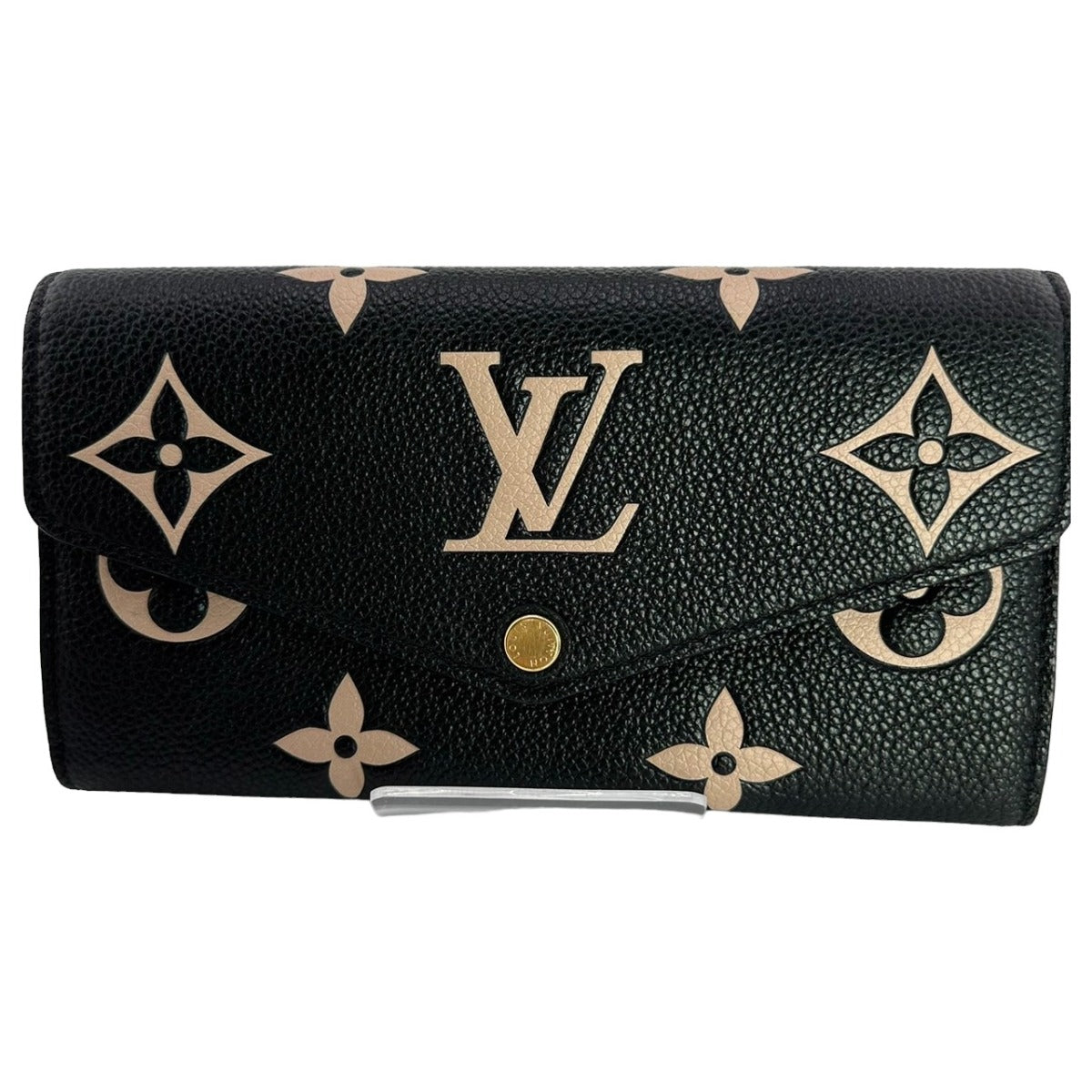 ルイヴィトン LOUIS VUITTON 長財布
 アンプラント ポルトフォイユ・サラ M80496 ブラック ベージュ LV
 【SS】
 【中古】