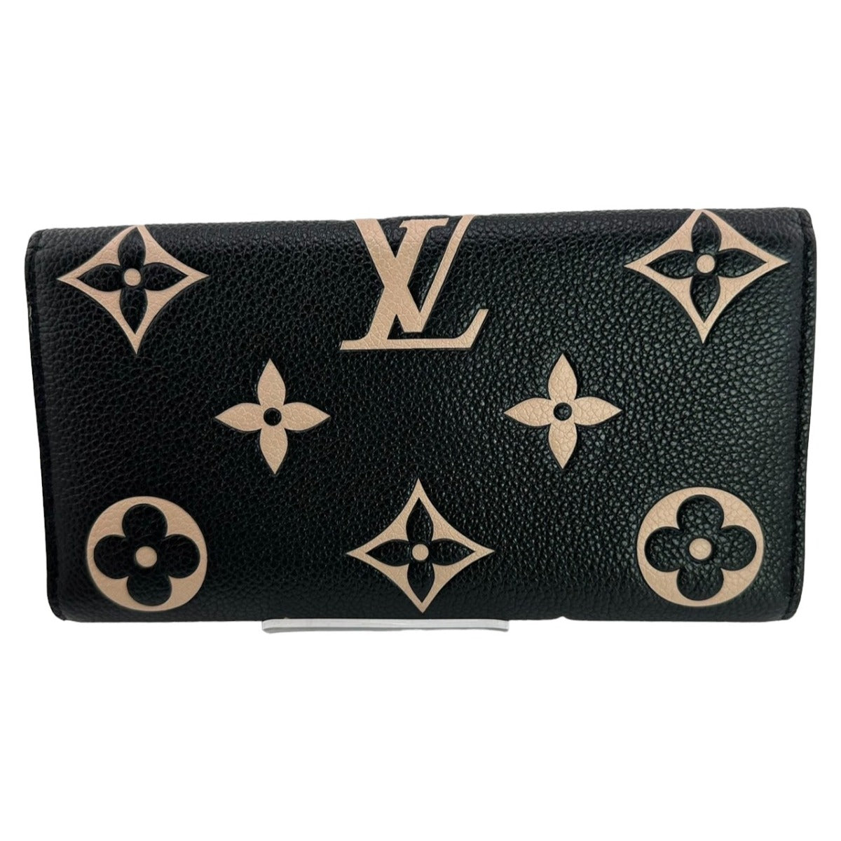 ルイヴィトン LOUIS VUITTON 長財布
 アンプラント ポルトフォイユ・サラ M80496 ブラック ベージュ LV
 【SS】
 【中古】