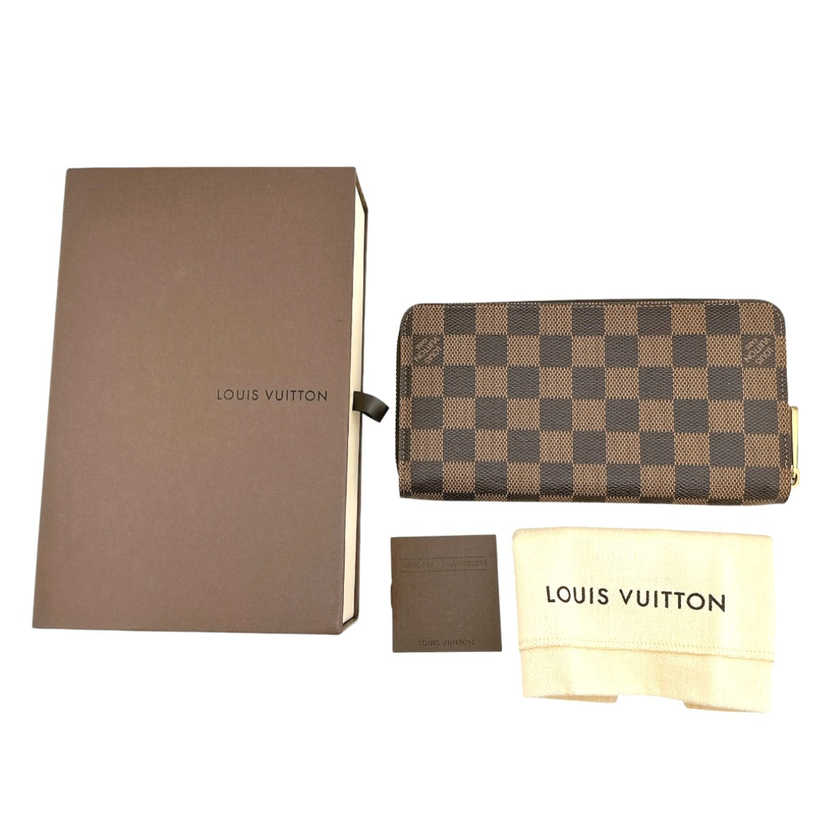 ルイヴィトン LOUIS VUITTON 長財布
 ラウンドファスナー ダミエ  ジッピーウォレット ダミエキャンバス N60015 エベヌ LV
 【中古】