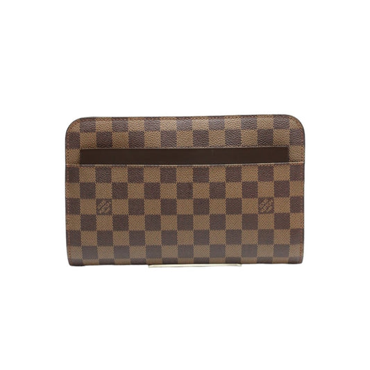 Louis Vuitton LOUIS VUITTON Second Bag
 Damier Ebene Saint Louis Damier Canvas Clutch Bag N51993 Brown LV
 [SS]
 【second hand】 