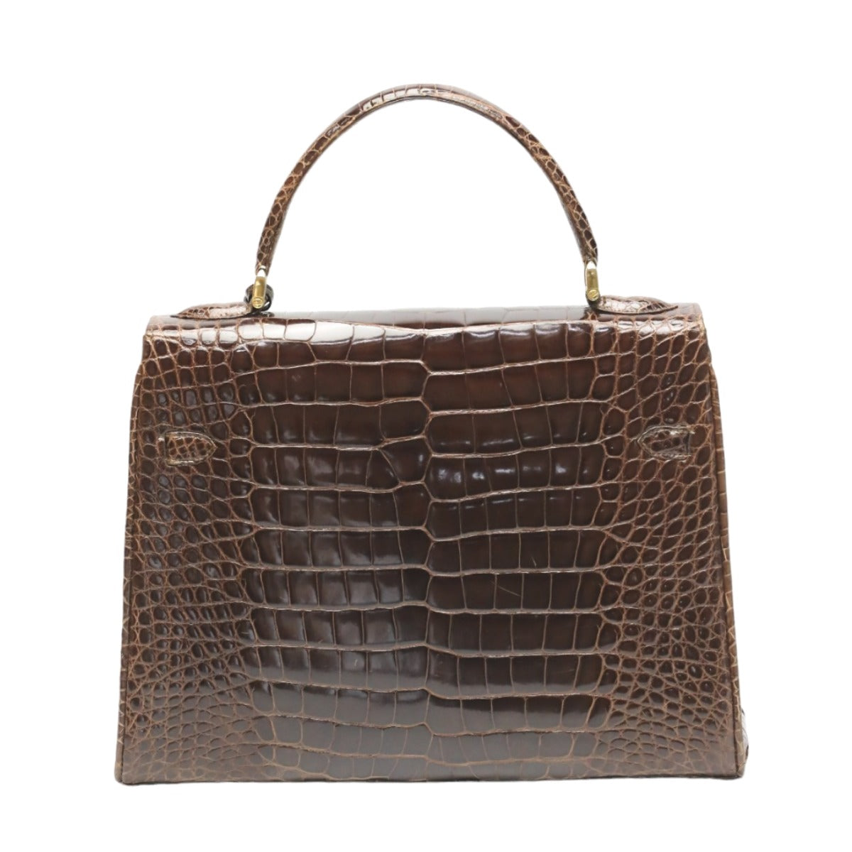 Crocodile handbag
 Handbag Key Turn Lock Shining Crocodile Brown [H]
 【second hand】 