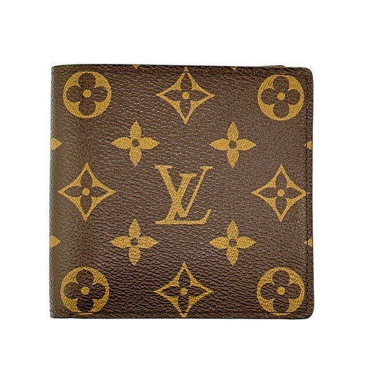 ルイヴィトン LOUIS VUITTON 二つ折り財布
 マルコ モノグラム 小銭入れ付き モノグラムキャンバス M61675 ブラウン LV
 【SS】
 【中古】