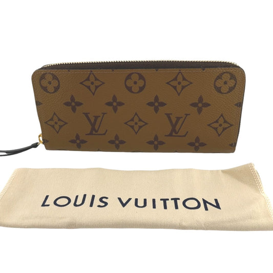 ルイヴィトン LOUIS VUITTON 長財布
 ポルトフォイユ・クレマンス モノグラムリバース ラウンドファスナー モノグラムキャンバス M82336 ブラウン LV
 【中古】