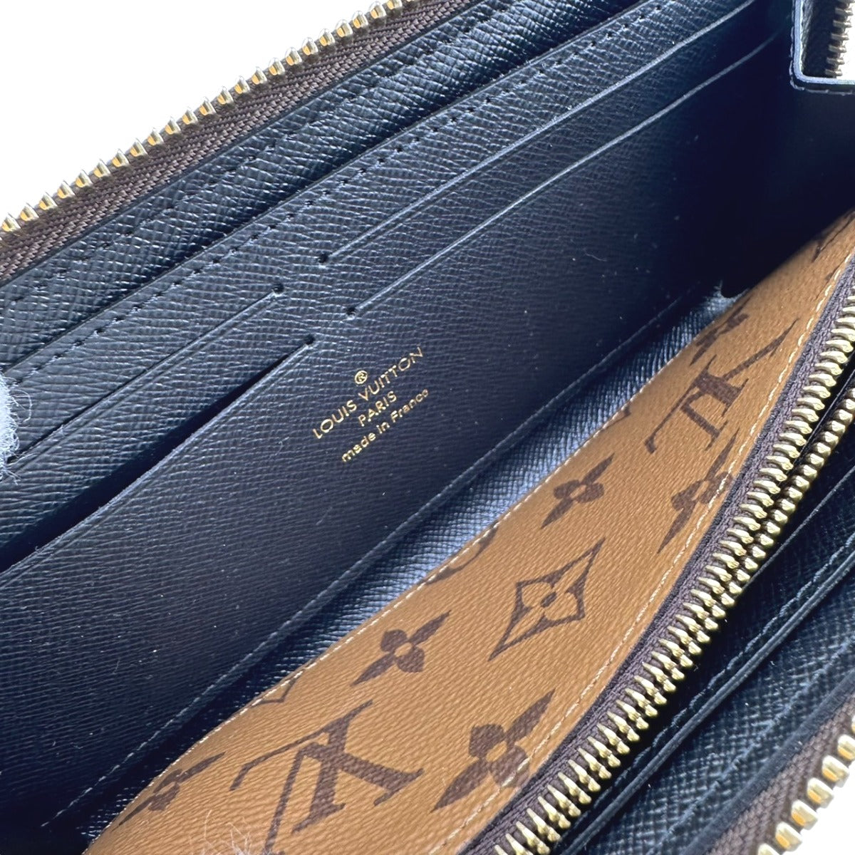 ルイヴィトン LOUIS VUITTON 長財布
 ポルトフォイユ・クレマンス モノグラムリバース ラウンドファスナー モノグラムキャンバス M82336 ブラウン LV
 【中古】