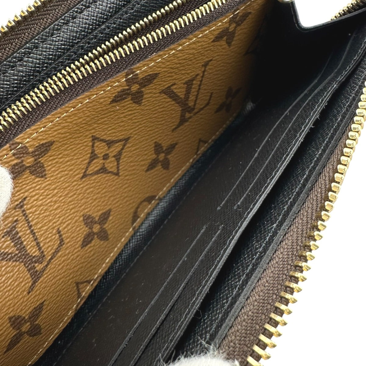 ルイヴィトン LOUIS VUITTON 長財布
 ポルトフォイユ・クレマンス モノグラムリバース ラウンドファスナー モノグラムキャンバス M82336 ブラウン LV
 【中古】