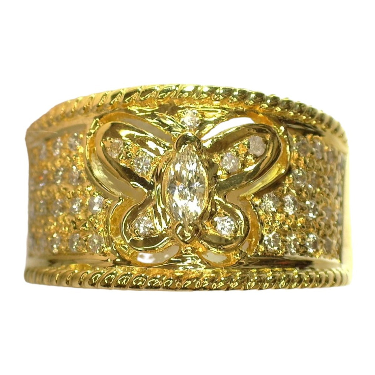 Rings
 K18YG Size 14 Diamond K18 Yellow Gold Ring Gold [SS]
 【second hand】 