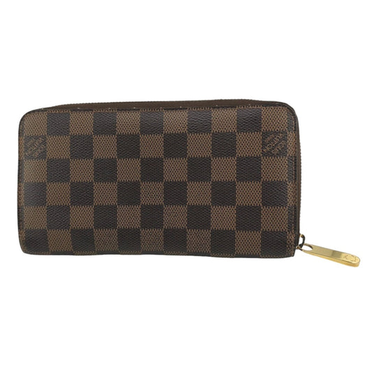 ルイヴィトン LOUIS VUITTON 長財布
 ジッピー・ウォレット ダミエ ラウンドファスナー ダミエキャンバス N60015 エベヌ  LV
 【SS】
 【中古】