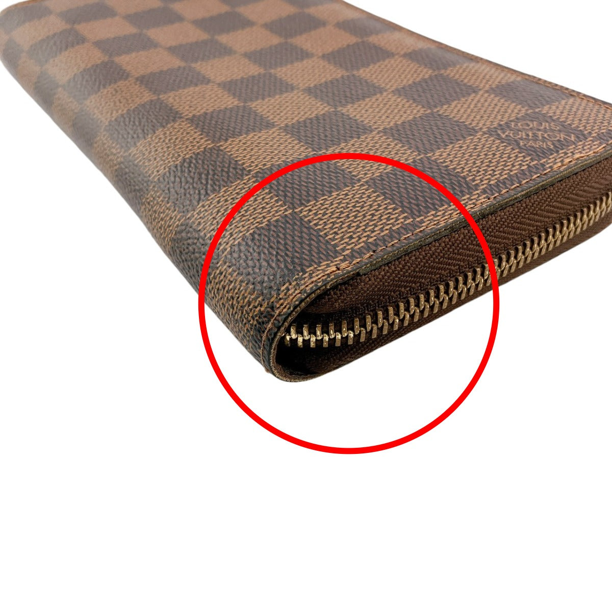 ルイヴィトン LOUIS VUITTON 長財布
 ジッピー・ウォレット ダミエ ラウンドファスナー ダミエキャンバス N60015 エベヌ  LV
 【SS】
 【中古】