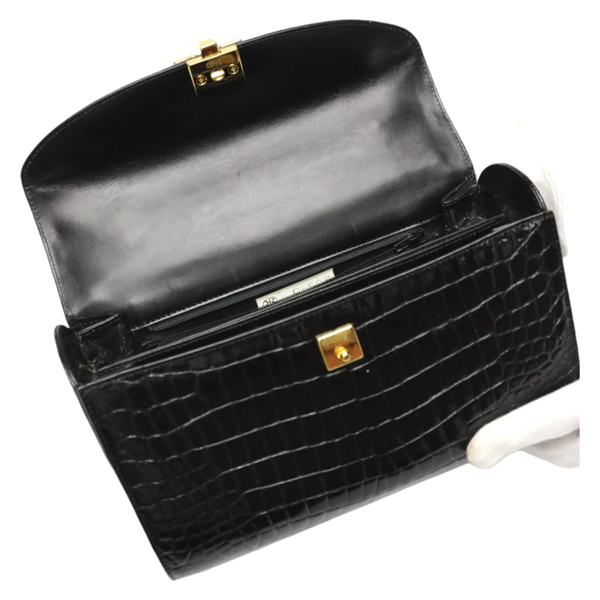 Crocodile handbag
 Handbag Shining Crocodile Black [H]
 【second hand】 