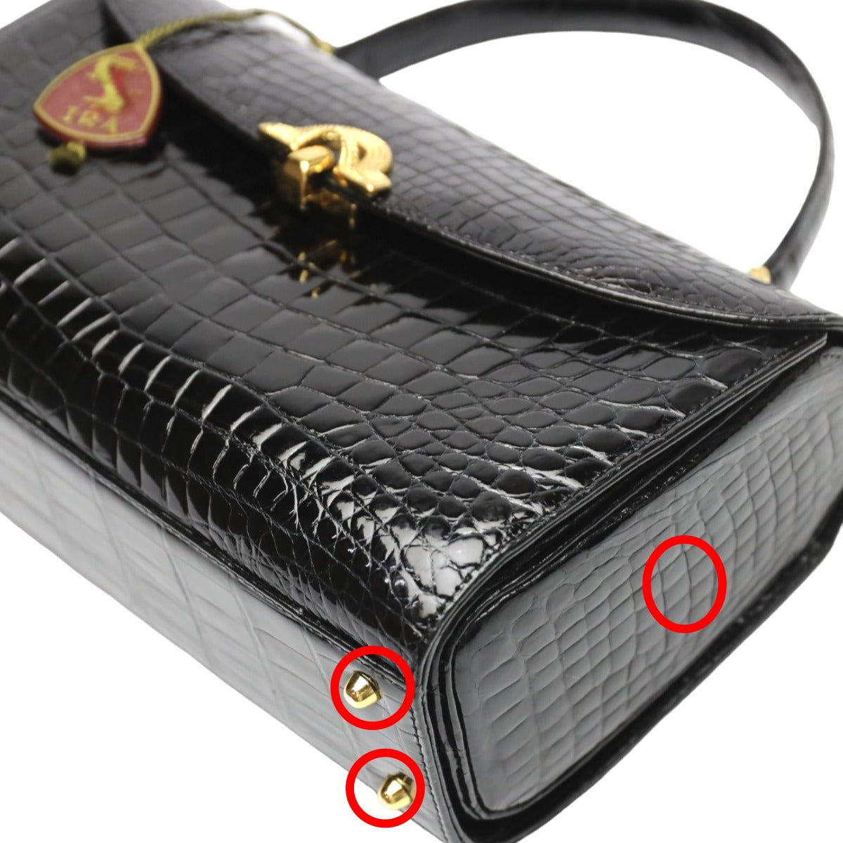 Crocodile handbag
 Handbag Shining Crocodile Black [H]
 【second hand】 