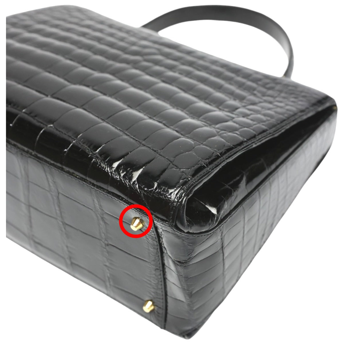 クロコダイル CROCODILE ハンドバッグ
 ショルダーバッグ JRA 2WAYバッグ クロコダイル ブラック 【SS】
 【中古】