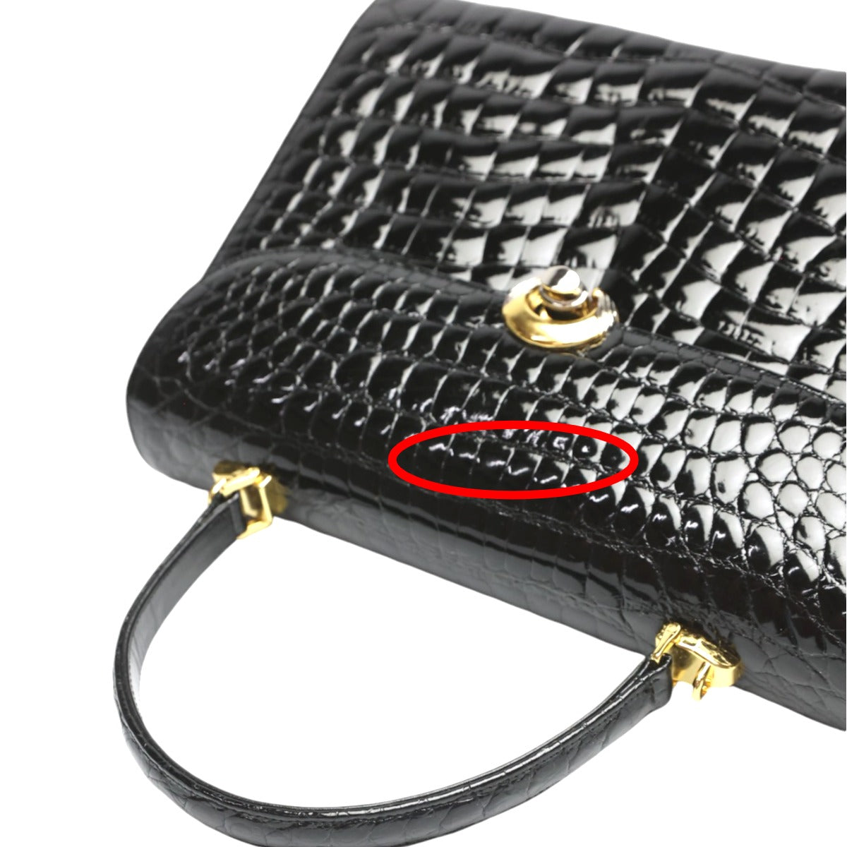 クロコダイル CROCODILE ハンドバッグ
 ショルダーバッグ JRA 2WAYバッグ クロコダイル ブラック 【SS】
 【中古】