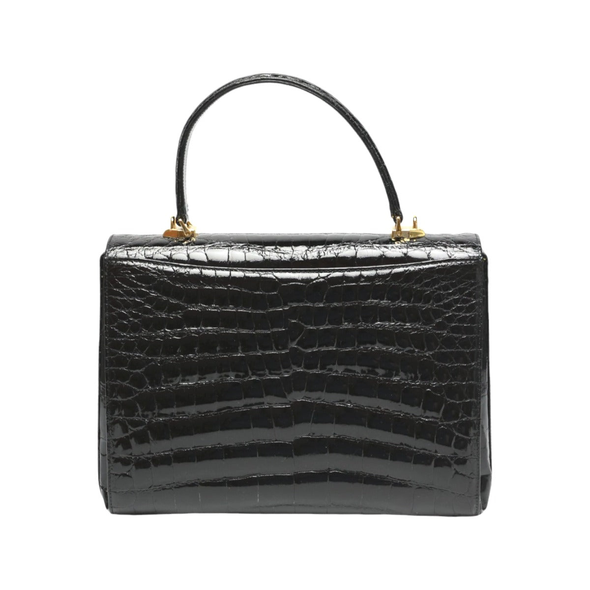 クロコダイル CROCODILE ハンドバッグ
 ショルダーバッグ JRA 2WAYバッグ クロコダイル ブラック 【SS】
 【中古】