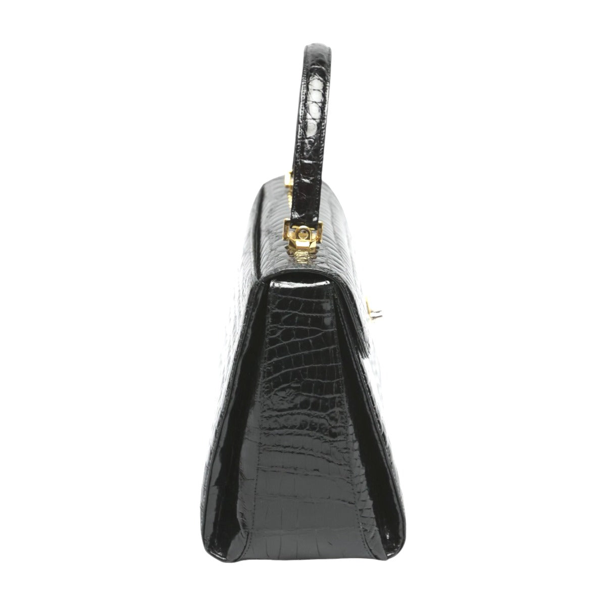 クロコダイル CROCODILE ハンドバッグ
 ショルダーバッグ JRA 2WAYバッグ クロコダイル ブラック 【SS】
 【中古】