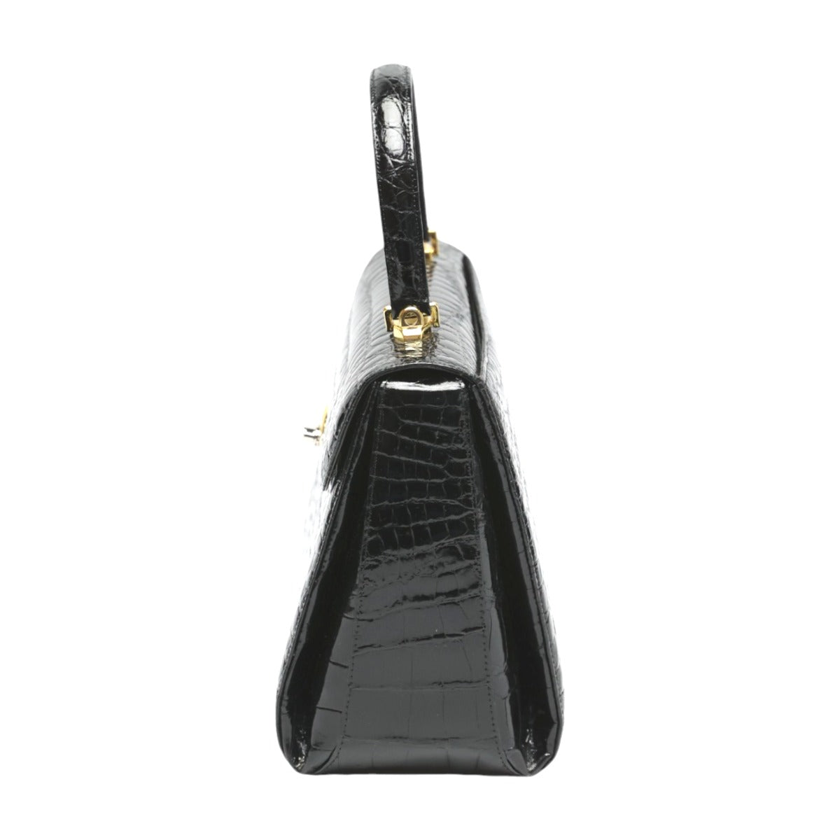 クロコダイル CROCODILE ハンドバッグ
 ショルダーバッグ JRA 2WAYバッグ クロコダイル ブラック 【SS】
 【中古】